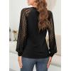 imageEVALESS Womens Long Sleeve Shirts Lace Tops Business Casual Spring Fashion Outfits ClothesBlack