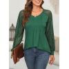 imageEVALESS Womens Long Sleeve Shirts Lace Tops Business Casual Spring Fashion Outfits ClothesBlackish Green