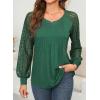 imageEVALESS Womens Long Sleeve Shirts Lace Tops Business Casual Spring Fashion Outfits ClothesBlackish Green