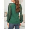 imageEVALESS Womens Long Sleeve Shirts Lace Tops Business Casual Spring Fashion Outfits ClothesBlackish Green