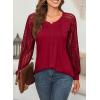 imageEVALESS Womens Long Sleeve Shirts Lace Tops Business Casual Spring Fashion Outfits ClothesBurgundy