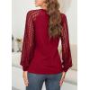 imageEVALESS Womens Long Sleeve Shirts Lace Tops Business Casual Spring Fashion Outfits ClothesBurgundy