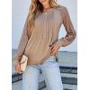 imageEVALESS Womens Long Sleeve Shirts Lace Tops Business Casual Spring Fashion Outfits ClothesParchment