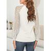 imageEVALESS Womens Long Sleeve Shirts Lace Tops Business Casual Spring Fashion Outfits ClothesWhite