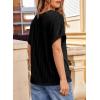 imageEVALESS Womens Summer Tops Short Sleeve V Neck Business Casual Dressy Blouses ShirtsBlack