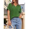 imageEVALESS Womens Summer Tops Short Sleeve V Neck Business Casual Dressy Blouses ShirtsEmerald Green