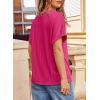 imageEVALESS Womens Summer Tops Short Sleeve V Neck Business Casual Dressy Blouses ShirtsHot Pink