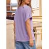 imageEVALESS Womens Summer Tops Short Sleeve V Neck Business Casual Dressy Blouses ShirtsLavender