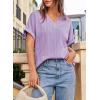 imageEVALESS Womens Summer Tops Short Sleeve V Neck Business Casual Dressy Blouses ShirtsLavender