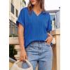 imageEVALESS Womens Summer Tops Short Sleeve V Neck Business Casual Dressy Blouses ShirtsRoyal Blue
