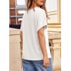 imageEVALESS Womens Summer Tops Short Sleeve V Neck Business Casual Dressy Blouses ShirtsWhite