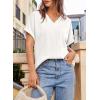 imageEVALESS Womens Summer Tops Short Sleeve V Neck Business Casual Dressy Blouses ShirtsWhite