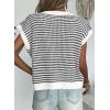 imageEVALESS Womens Sweater Vest Striped Pullover Tank Top Round Neck Cap Sleeve Lightweight 2025 Summer Casual ClothesBlack Stripe
