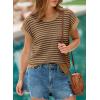 imageEVALESS Womens Sweater Vest Striped Pullover Tank Top Round Neck Cap Sleeve Lightweight 2025 Summer Casual ClothesBrown Stripe