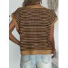 imageEVALESS Womens Sweater Vest Striped Pullover Tank Top Round Neck Cap Sleeve Lightweight 2025 Summer Casual ClothesBrown Stripe