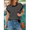 imageEVALESS Womens Sweater Vest Striped Pullover Tank Top Round Neck Cap Sleeve Lightweight 2025 Summer Casual ClothesColor Black Stripe