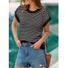 imageEVALESS Womens Sweater Vest Striped Pullover Tank Top Round Neck Cap Sleeve Lightweight 2025 Summer Casual ClothesColor Black Stripe