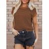 imageEVALESS Womens Sweater Vest Striped Pullover Tank Top Round Neck Cap Sleeve Lightweight 2025 Summer Casual ClothesDark Brown Stripe