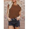 imageEVALESS Womens Sweater Vest Striped Pullover Tank Top Round Neck Cap Sleeve Lightweight 2025 Summer Casual ClothesDark Brown Stripe