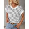 imageEVALESS Womens Sweater Vest Striped Pullover Tank Top Round Neck Cap Sleeve Lightweight 2025 Summer Casual ClothesGray Stripe