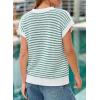 imageEVALESS Womens Sweater Vest Striped Pullover Tank Top Round Neck Cap Sleeve Lightweight 2025 Summer Casual ClothesGreen Stripe