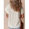 imageEVALESS Womens Sweater Vest Striped Pullover Tank Top Round Neck Cap Sleeve Lightweight 2025 Summer Casual ClothesKhaki Stripe