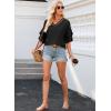 imageEVALESS 34 Length Sleeve Womens Tops Summer Loose Lace V Neck T Shirts Dressy Casual Ruffle Sleeve Tunic BlousesBlack