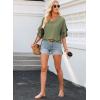 imageEVALESS 34 Length Sleeve Womens Tops Summer Loose Lace V Neck T Shirts Dressy Casual Ruffle Sleeve Tunic BlousesBlackish Green
