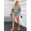 imageEVALESS 34 Length Sleeve Womens Tops Summer Loose Lace V Neck T Shirts Dressy Casual Ruffle Sleeve Tunic BlousesLaurel Green