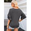 imageEVALESS 34 Length Sleeve Womens Tops Summer Loose Lace V Neck T Shirts Dressy Casual Ruffle Sleeve Tunic BlousesMedium Grey