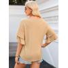 imageEVALESS 34 Length Sleeve Womens Tops Summer Loose Lace V Neck T Shirts Dressy Casual Ruffle Sleeve Tunic BlousesParchment