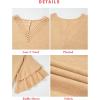 imageEVALESS 34 Length Sleeve Womens Tops Summer Loose Lace V Neck T Shirts Dressy Casual Ruffle Sleeve Tunic BlousesParchment