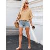 imageEVALESS 34 Length Sleeve Womens Tops Summer Loose Lace V Neck T Shirts Dressy Casual Ruffle Sleeve Tunic BlousesParchment