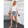 imageEVALESS 34 Length Sleeve Womens Tops Summer Loose Lace V Neck T Shirts Dressy Casual Ruffle Sleeve Tunic BlousesWhite