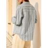 imageEVALESS Blouses for Women Dressy Casual Striped V Neck Long Sleeve Button Down Shirts Summer 2025 Loose Collared Blouse TopsGray Stripe