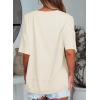 imageEVALESS Oversized Tshirts for Women Trendy Summer Crochet Tops 2025 Crewneck Short Sleeve Shirts Floral Print Tee T ShirtsBeige