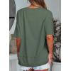 imageEVALESS Oversized Tshirts for Women Trendy Summer Crochet Tops 2025 Crewneck Short Sleeve Shirts Floral Print Tee T ShirtsGreen