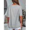 imageEVALESS Oversized Tshirts for Women Trendy Summer Crochet Tops 2025 Crewneck Short Sleeve Shirts Floral Print Tee T ShirtsGrey