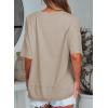 imageEVALESS Oversized Tshirts for Women Trendy Summer Crochet Tops 2025 Crewneck Short Sleeve Shirts Floral Print Tee T ShirtsKhaki