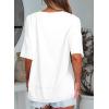 imageEVALESS Oversized Tshirts for Women Trendy Summer Crochet Tops 2025 Crewneck Short Sleeve Shirts Floral Print Tee T ShirtsWhite