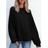 imageEVALESS Womens Long Sleeve Shirts Oversized Crewneck Trendy Tee Shirts TopsBlack