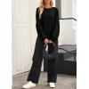 imageEVALESS Womens Long Sleeve Shirts Oversized Crewneck Trendy Tee Shirts TopsBlack