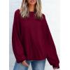 imageEVALESS Womens Long Sleeve Shirts Oversized Crewneck Trendy Tee Shirts TopsBurgundy