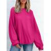 imageEVALESS Womens Long Sleeve Shirts Oversized Crewneck Trendy Tee Shirts TopsHot Pink