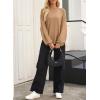 imageEVALESS Womens Long Sleeve Shirts Oversized Crewneck Trendy Tee Shirts TopsKhaki
