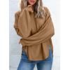 imageEVALESS Womens Long Sleeve Shirts Oversized Crewneck Trendy Tee Shirts TopsKhaki