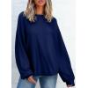 imageEVALESS Womens Long Sleeve Shirts Oversized Crewneck Trendy Tee Shirts TopsNavy Blue