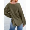 imageEVALESS Womens Long Sleeve Shirts Oversized Crewneck Trendy Tee Shirts TopsOlive Green