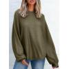imageEVALESS Womens Long Sleeve Shirts Oversized Crewneck Trendy Tee Shirts TopsOlive Green