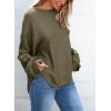 imageEVALESS Womens Long Sleeve Shirts Oversized Crewneck Trendy Tee Shirts TopsOlive Green